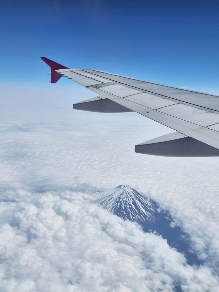 飛機上看富士山
